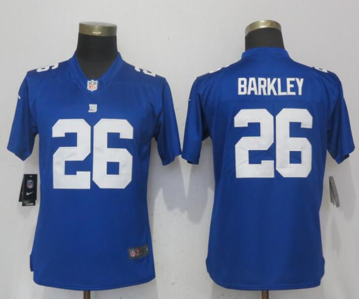 Women New York Giants #26 Barkley Blue Nike Vapor Untouchable Playe NFL Jerseys
